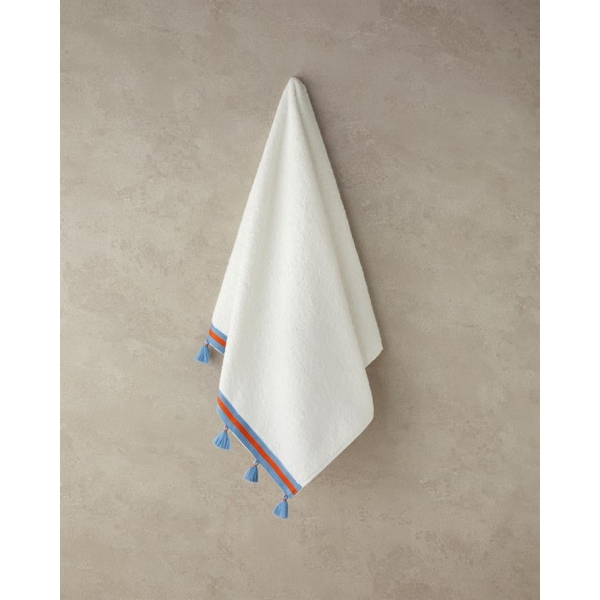 Colory Tuft Cotton Tassel Face Towel 50x80 cm Ecru