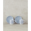 Conner Porcelain Coffee Cup Set 4 Pieces For 2 People 80 ml  Blue-Green
