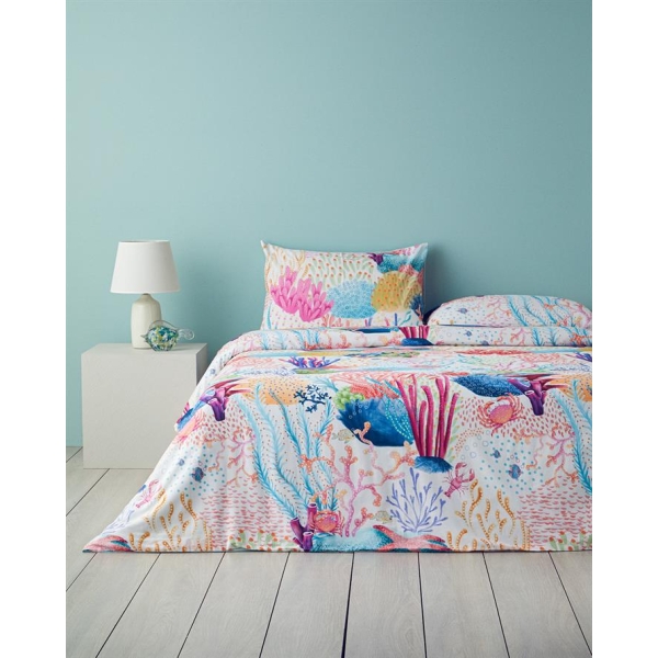 Aqua Heaven King Size Duvet Cover Set Pink