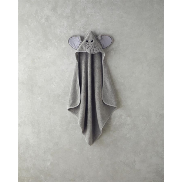 Elephant Cotton Baby Towel 75x75 cm Gray