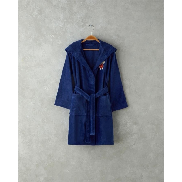 Elephant Velvet Child Bathrobe 4-6 Years Dark Blue