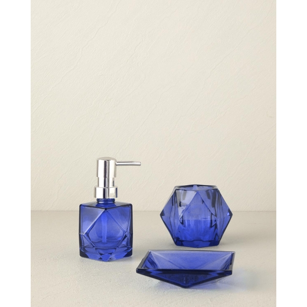Hailey Glass Bathroom Set 14 cm Blue