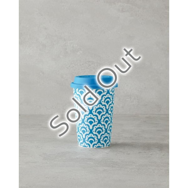 Sunrose Ceramic Silicone Lid Mug 400ml Blue