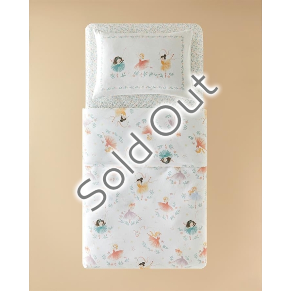 Little Ballerinas Cotton Kids Duvet Cover Set 160x220cm Pink