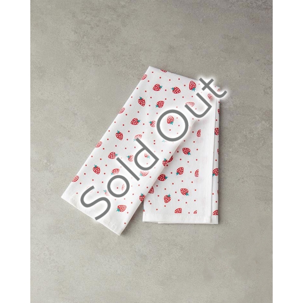 Strawberries Cotton Drying Cloth 30x50cm Red 