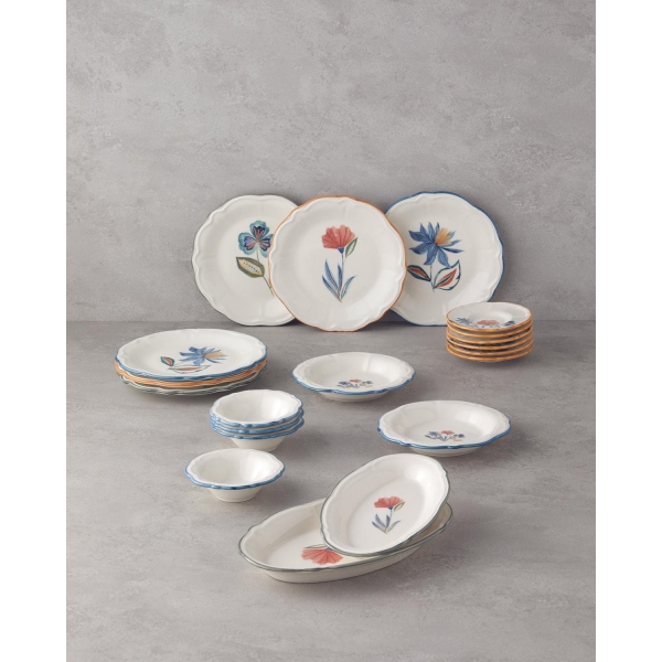 Jessica Porcelain 20 Piece 6 Person Breakfast Set Colorful