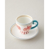 Carnival Tree New Bone China Coffee Cup Set 4 Pieces for 2 People 100 ml Light Blue