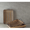 Bamboo Bamboo Decorative Tray 59x37x16 Cm Natural-black