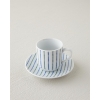 Anchor Porcelain Coffee Cup Set 4 Pieces for 2 People 80 ml Blue-Green