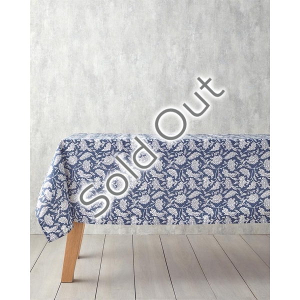 Lenna Cotton Polyester Waterproof Tablecloth 150x200 cm Navy Blue