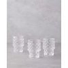 Bubbles Glass 3-Piece Cups 300 ml Transparent