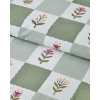 Crocus Flora Cotton King Size Duvet Cover Set 240x220 cm Green