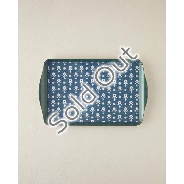 Retro Style Melamine Tray 24x39 cm Navy Blue