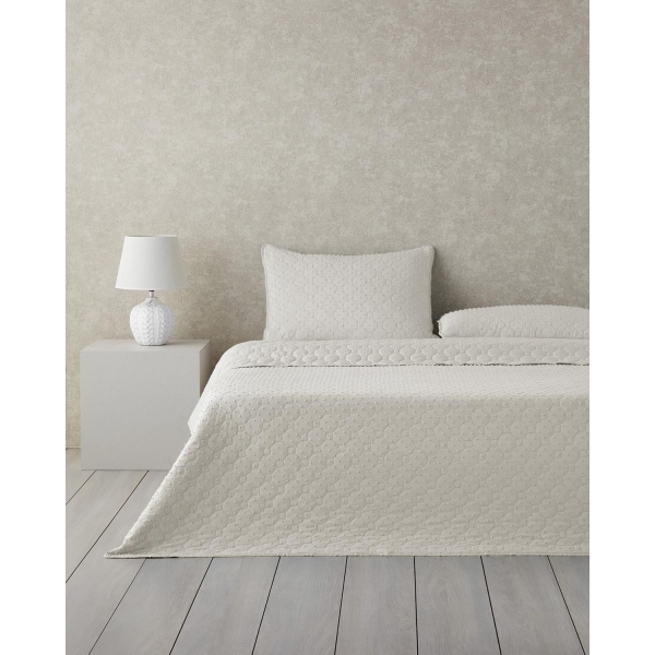 Amabile Cut King Size Bedspread Set 240x220 cm Cream