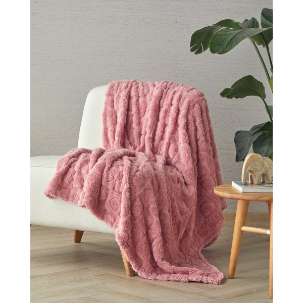 Fancy Love Jacquard Wellsoft Tv Blanket 120x160 cm Pink