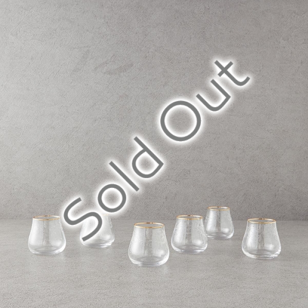 Gracy Crystal 6-Piece Glass 340 ml Gold