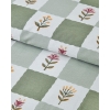 Crocus Flora Cotton Double Duvet Cover Set 200x220 cm Green