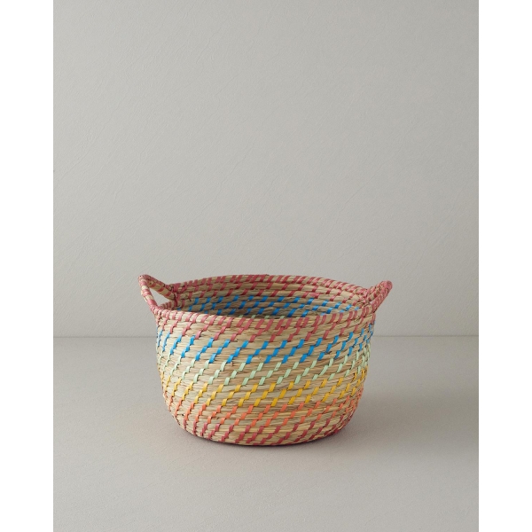 Exotic Lines Wicker Basket 21x12 cm Multicolor