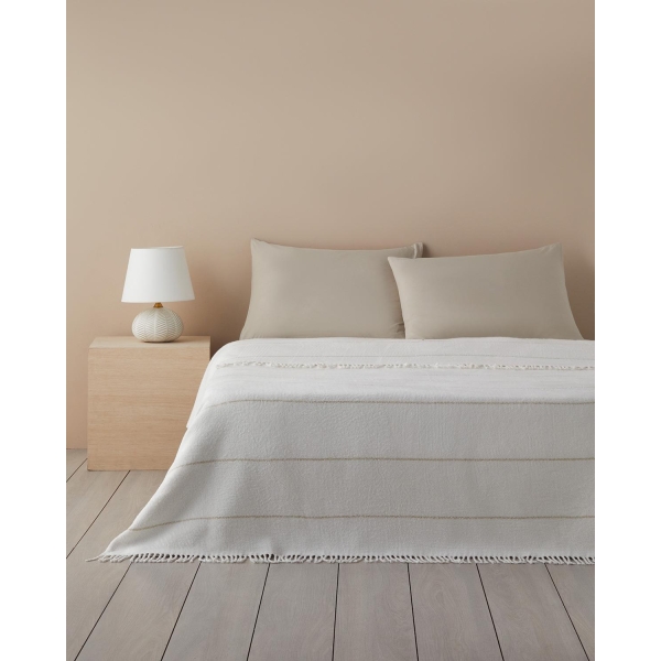 Sparkly Glitter Cotton Double Blanket 200x220 cm White