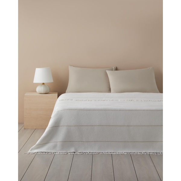 Sparkly Glitter Cotton King Blanket 240x220 cm White
