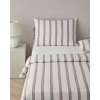 Cool Stripe Yarn Dyed King Size Duvet Cover Set 240x220 cm Burgundy-Green