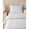 Bold Stitch Yarn Dyed Double Duvet Cover Set 200x220 cm Navy Blue-Green