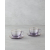 Blaze Glass 4 Piece Tea Cup Set for 2 People 240 ml Purple