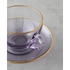 Blaze Glass 4 Piece Tea Cup Set for 2 People 240 ml Purple