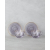Blaze Glass 4 Piece Tea Cup Set for 2 People 240 ml Purple