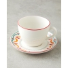 Colorful Lines Porcelain 4 Piece Tea Cup Set for 2 People 220 ml Colorful