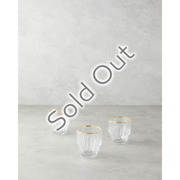 Mirage Glass 3-Piece Cup 275 ml Transparent-Gold