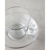 Aria Glass 4 Piece Tea Cup Set for 2 People 195 ml Silver