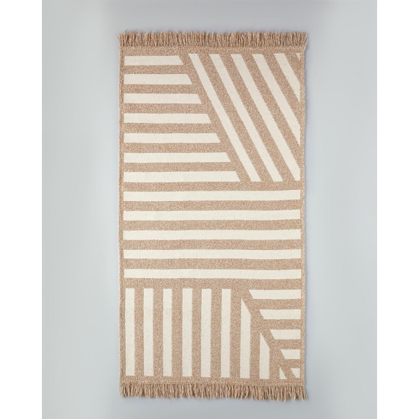 Linear Woven Kilim 80x150 cm Light Cream - Brown