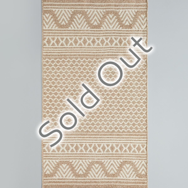 Welle Woven Kilim 80x150 cm Light Cream - Brown
