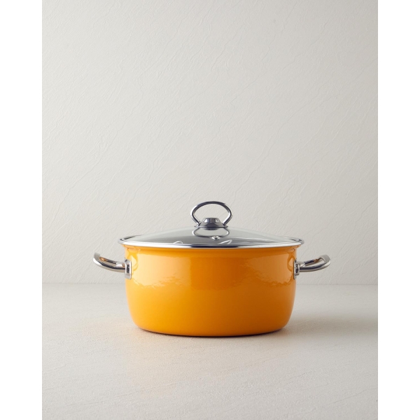 Sartagi Enamel Frying Pan 22 cm Mustard