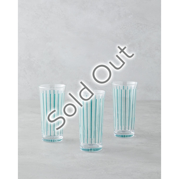 Lily Glass 3-Piece Cups 290 ml Green