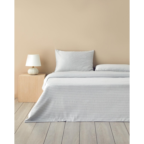 Elegant Yarn Dyed King Size Duvet Cover Set 240x220 cm Silver