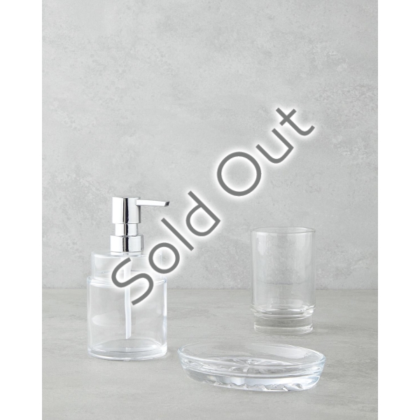 Brush 3 Piece Set Bathroom Set Transparent
