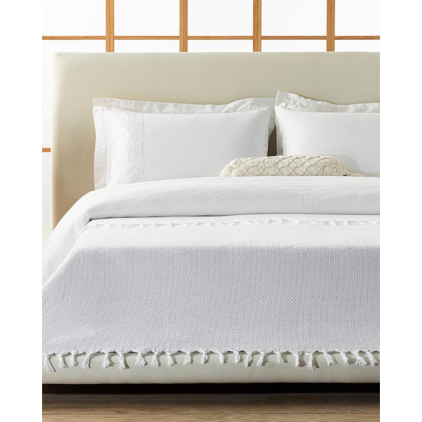 Camilla Cotton Jacquard King Size Pike 220x240 cm White