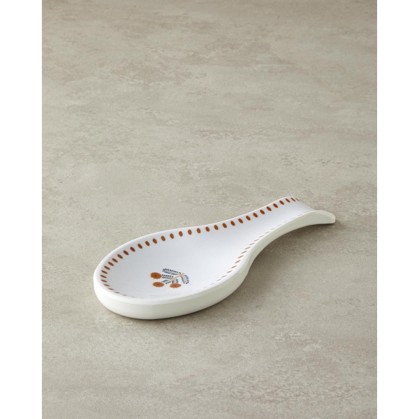 Melamine Spoon Holder Kitchen Utensil 24 cm White - Orange