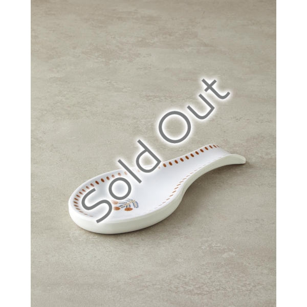Melamine Spoon Holder Kitchen Utensil 24 cm White - Orange