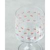 Cherries Glass 3-Piece Cup - Ice Cream Bowl 300 ml Red