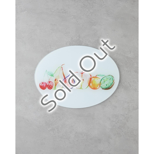 Fruit Joy Glass Cutting Board 38x28 cm White