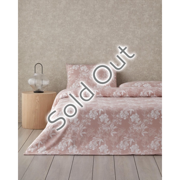 Floral Vine Easy Iron Double Duvet Cover Set 200x220 cm Pink