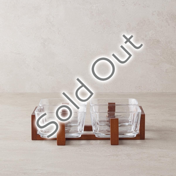 Dainty Wood-Glass 5 Piece Presentation 10x5 cm Transparent
