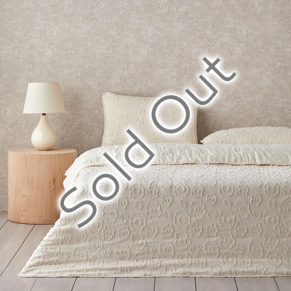 Dainty Bloom Cut Single Bedspread Set 160x220 cm Yellow