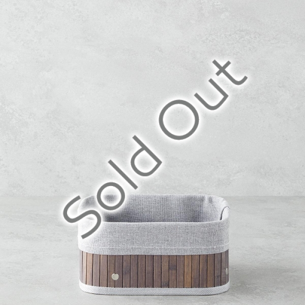 Selina Bamboo Basket 20x15x10 cm Anthracite