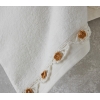 Daisy Lacely Cotton Crochet Face Towel 50x80 cm Ecru-Yellow