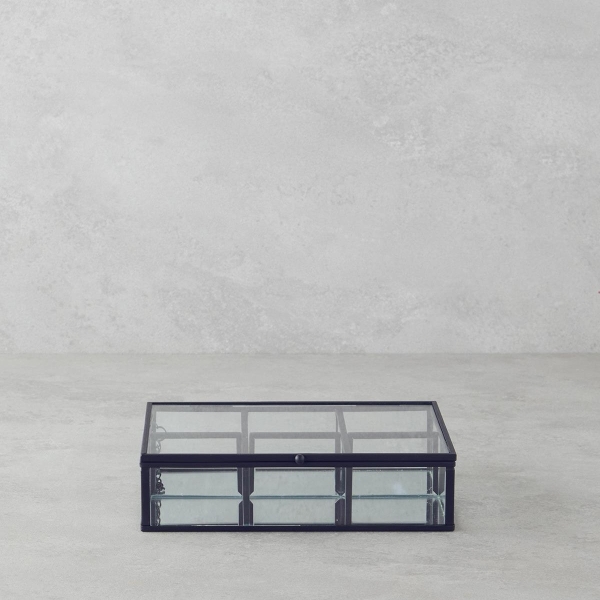 Glossy Jewelry Box 20x15.5x5 cm Black