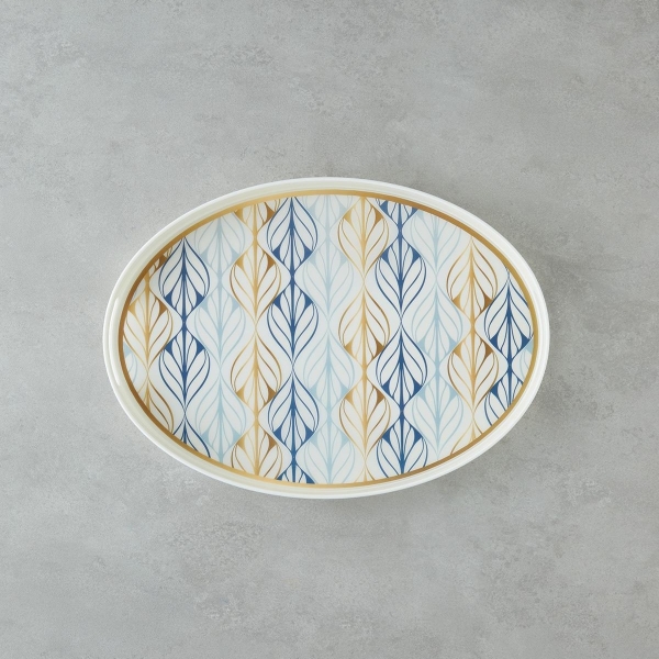 Non-Slip Tray 42x30 cm Navy Blue - Gold